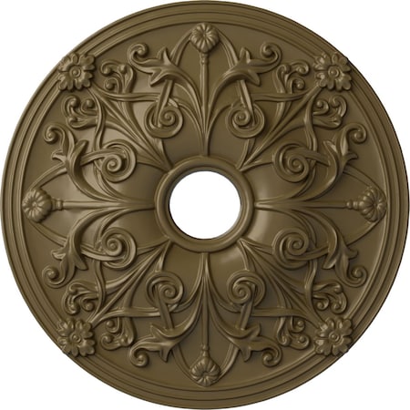 Ekena Millwork Jamie Ceiling Medallion (Canopies up to 3 7/8"), 23 5/8"OD x 3 7/8"ID x 2 1/8"P, Mississippi Mud CM23JAMMF